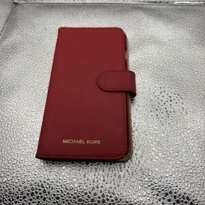 NEW Michael Kors Leather Folio Phone Case for iPhone 7 8 – Red